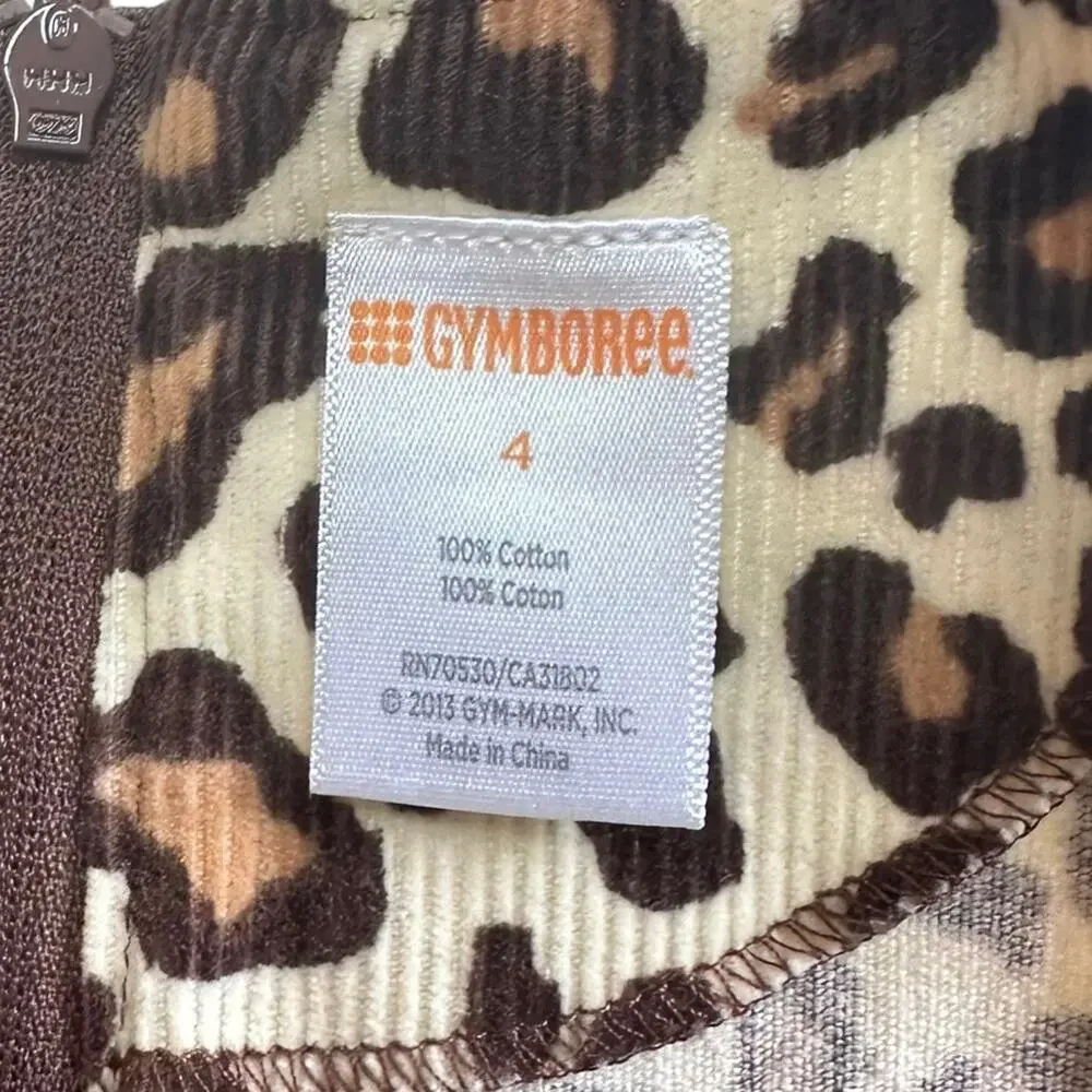 Gymboree Leopard Corduroy Dress Size 4 Animal Print